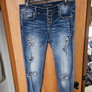 Maurices Distressed Button-Fly Skinny Jeans - Size 5/6